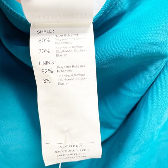 Cupshe Women's Blue Ruched Halter Tummy Control One Piece Swimsuit Large - Picture 7 of 7